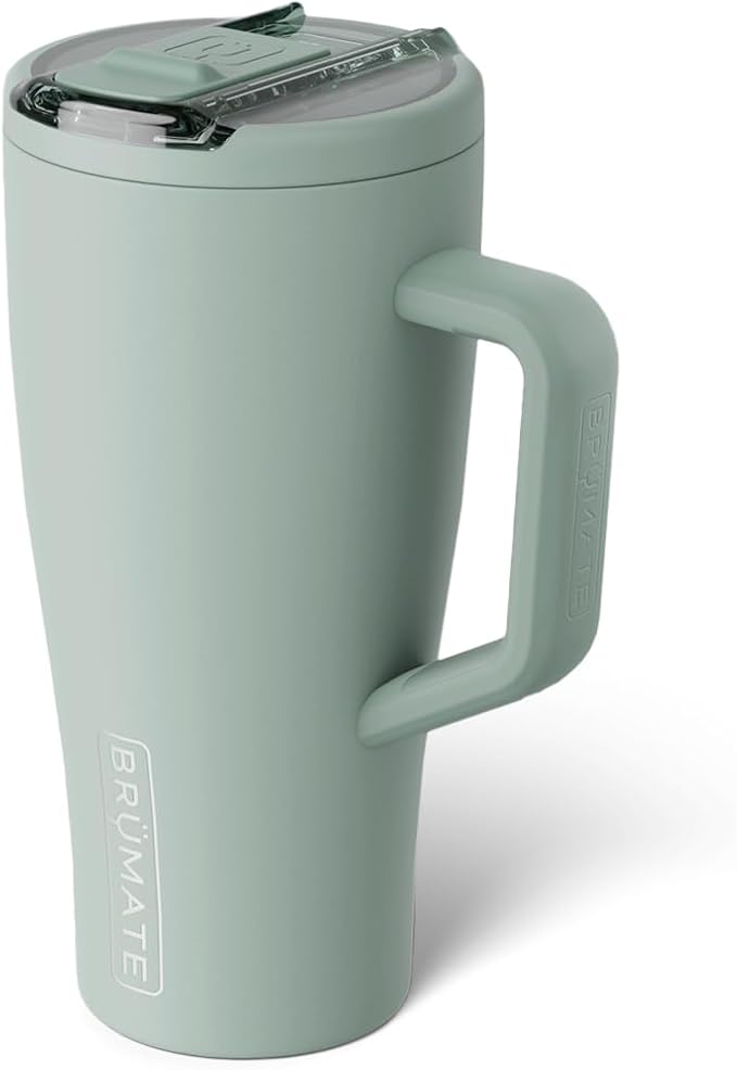 BrüMate Era Flip 30oz Tumbler with 100% Leakproof Covered Straw Lid | Hygienic Covered Straw | Insulated Stainless Steel Water Bottle with Handle | Cup Holder Friendly | BPA-Free (Sage) - Image 2