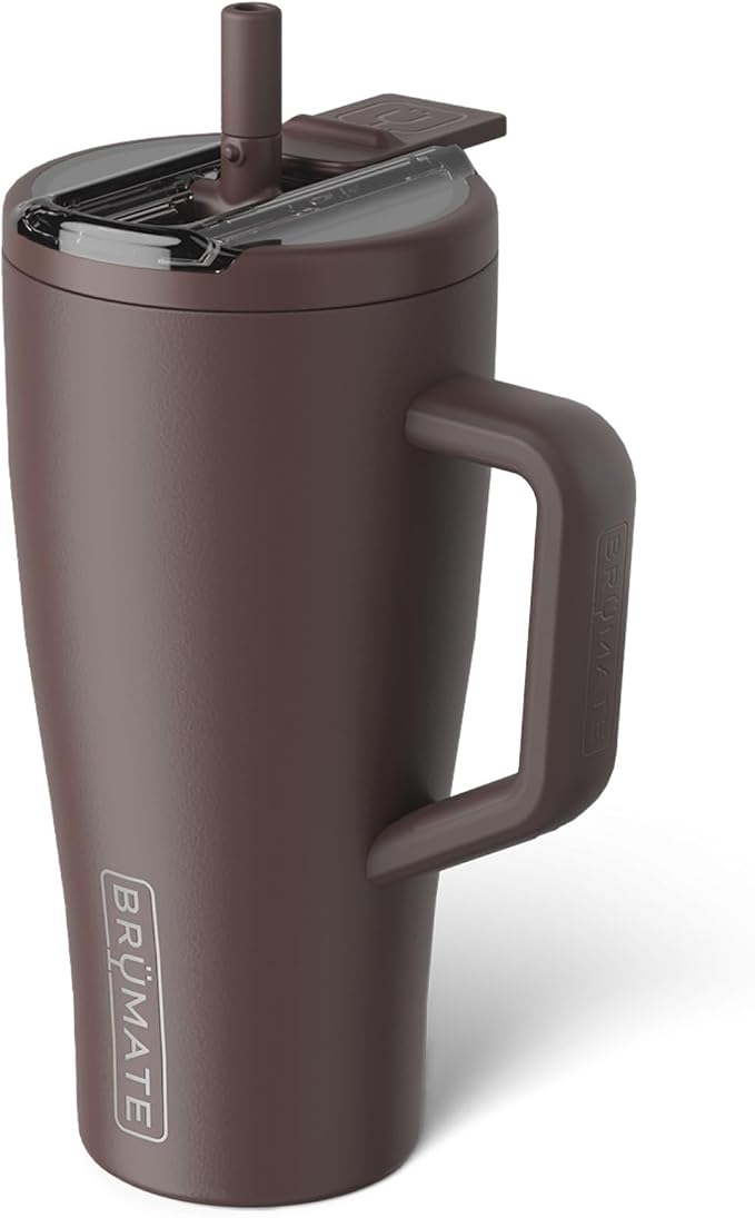 BrüMate Era Flip 30oz Tumbler with 100% Leakproof Covered Straw Lid | Hygienic Covered Straw | Insulated Stainless Steel Water Bottle with Handle | Cup Holder Friendly | BPA-Free (Java) by Br%C3%BCMate