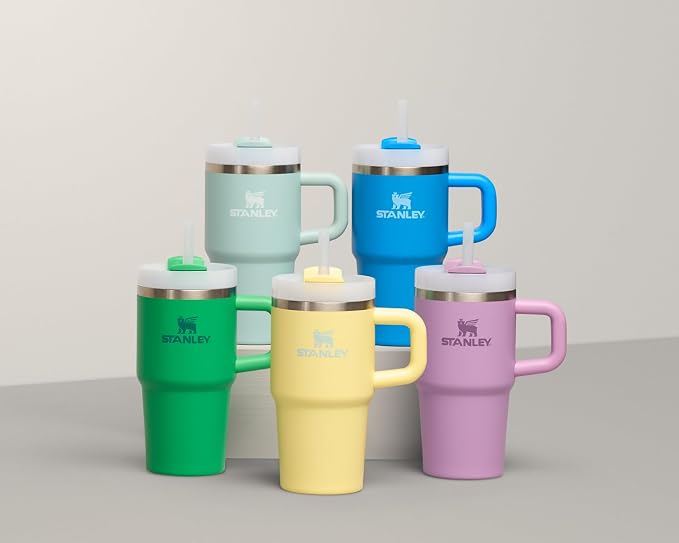 STANLEY Quencher H2.0 Tumbler with Handle and Straw 20 oz | Flowstate 3-Position Lid | Cup Holder Compatible for Travel | Insulated Stainless Steel Cup | BPA-Free | Azure - Image 7