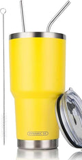 D·S 30oz Yellow Tumbler Stainless Steel Insulated Travel Mug with Straw Lid Cleaning Brush (30oz Yellow) by D%C2%B7STUMBLER