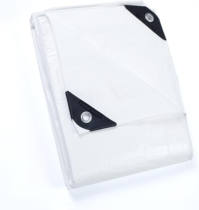 GUARD SHIELD Tarp White 6x6 Feet Multi Purpose Waterproof Poly Tarp Cover 5mil by GUARDSHIELD