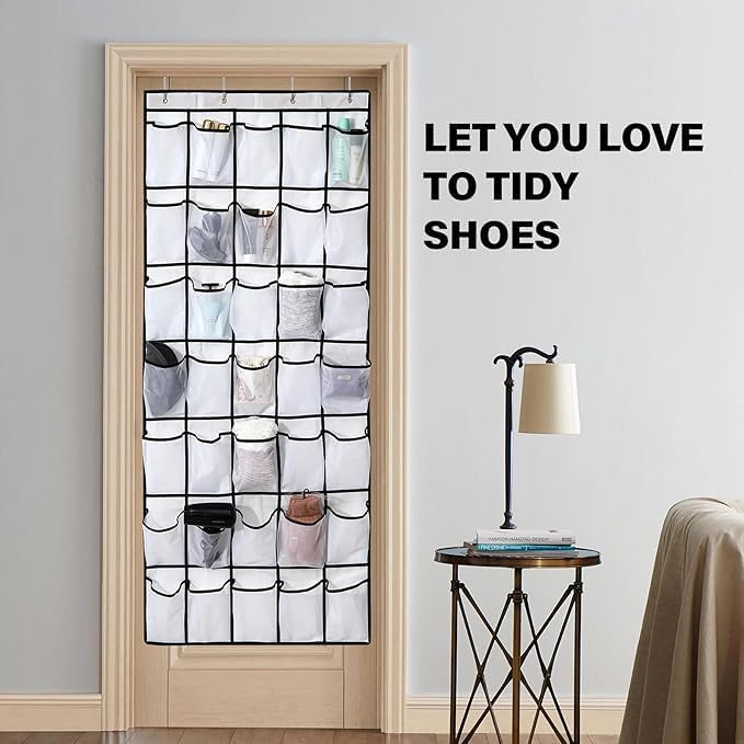 28 Mesh Pockets Hanging Shoe Organizer, Over the Door Shoe Organizer，Closet - Image 7