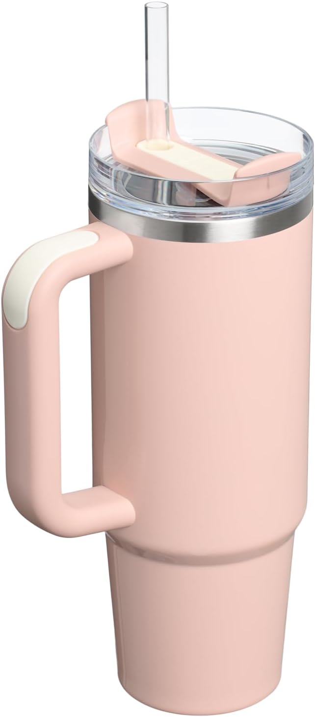 STANLEY Quencher H2.0 Flow State Tumbler, 30 oz, Peach Whip Gloss | Handle and Straw | 3-Position Lid | Cup Holder Compatible for Travel | Insulated Stainless Steel Cup | BPA-Free - Image 3