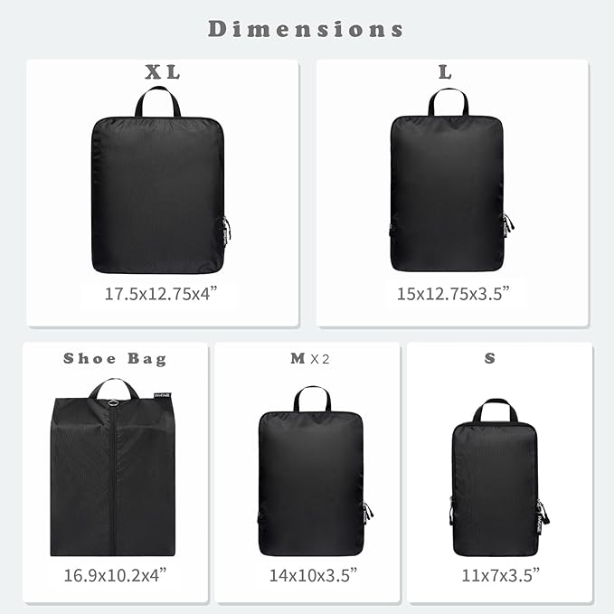 BAGAIL 6 Set Ultralight Compression Packing Cubes Packing Organizer - Image 2