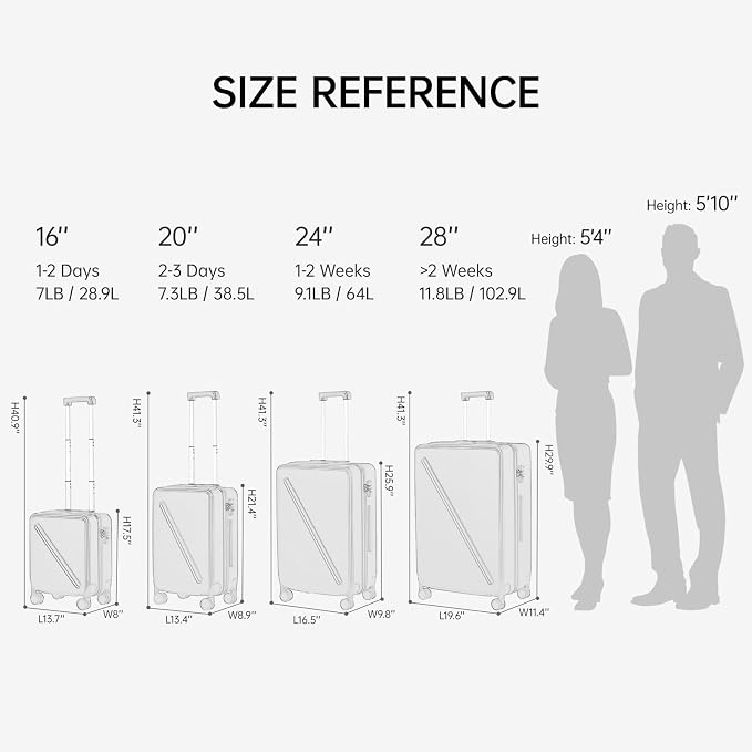 MILADA 20 Inch Carry On Luggage 22x14x9 Airline Approved - Image 3