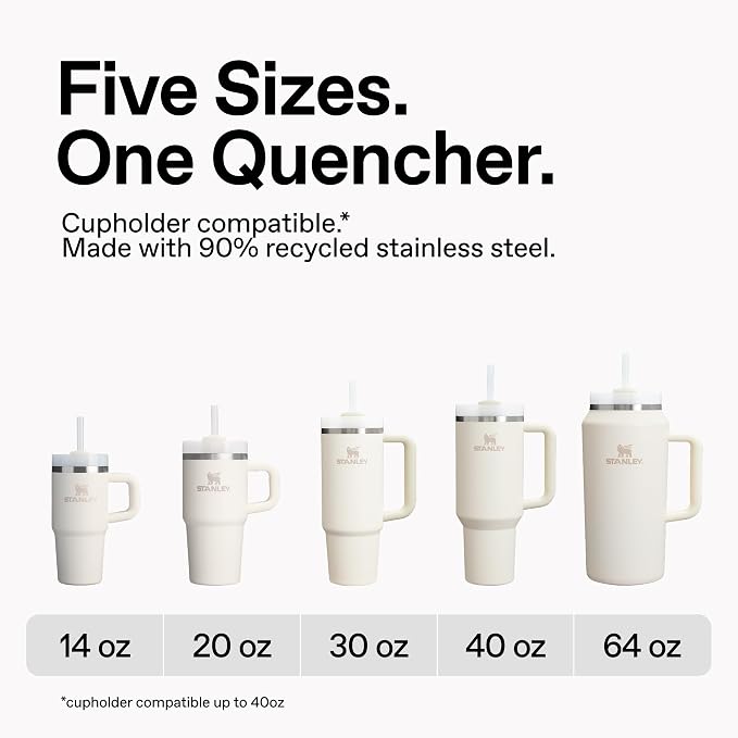 STANLEY Quencher H2.0 Flow State Tumbler, 14 oz, Blue Sky | Handle and Straw | 3-Position Lid | Cup Holder Compatible for Travel | Insulated Stainless Steel Cup | BPA-Free - Image 5
