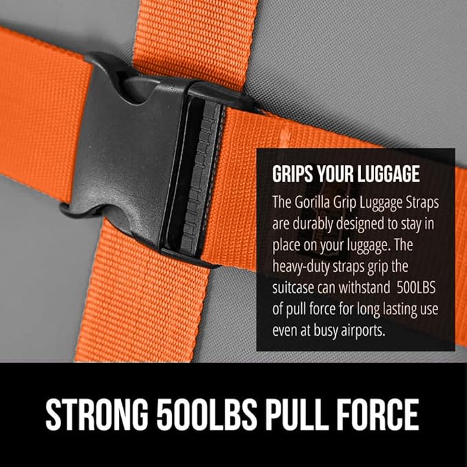 GORILLA GRIP Heavy Duty Adjustable Luggage Straps - Image 3