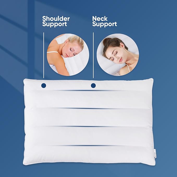 MINUPWELL Ultra Flat Pillows for Sleeping Thin, 7D High Support 2.5 inch Height - Image 3