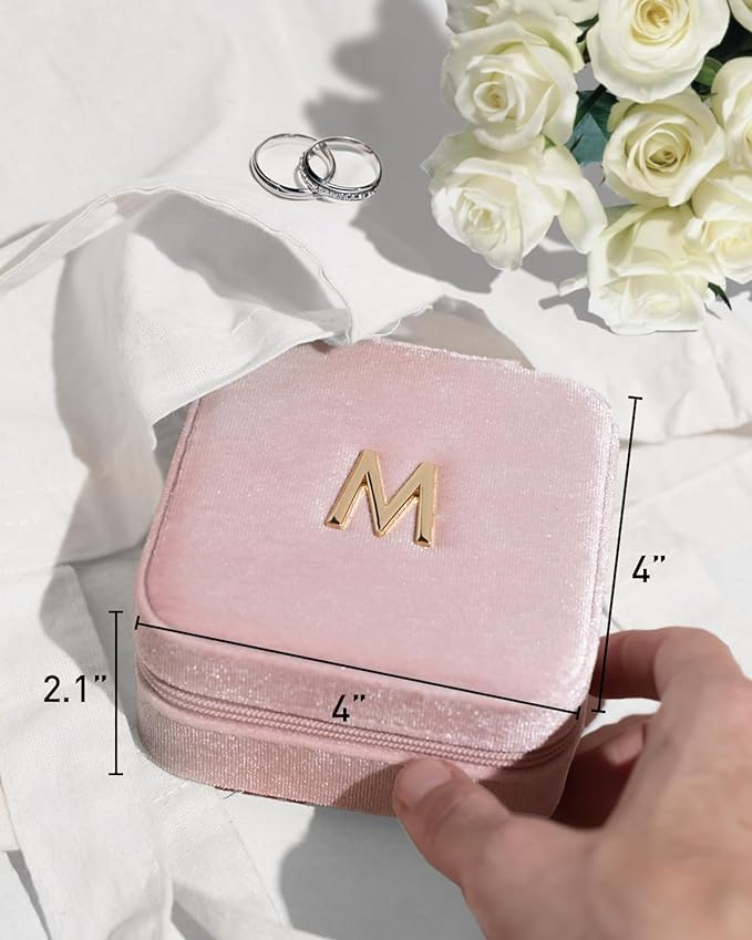 Vlando Teacher Must Haves, Personalized Initial Jewelry Case, Back to School - Image 5