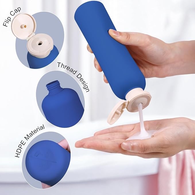 Travel Shampoo Bottle, Empty Plastic Squeeze Bottles 8.8oz - Image 7
