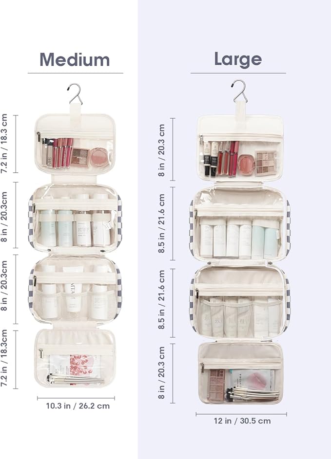 Narwey Travel Toiletry Bag for Women Large Hanging Makeup Bag Organizer - Image 3