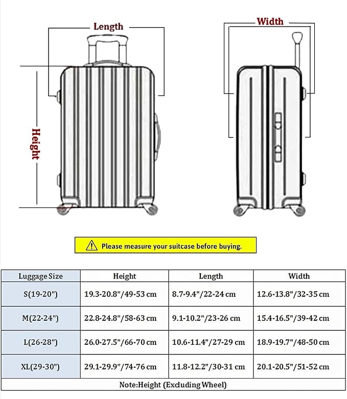 7-Mi Travel Luggage Protector Suitcase Cover 22"-24" Suitcase Dust Cover Size M - Image 6