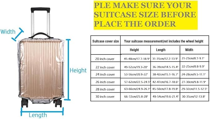 Clear PVC Suitcase Cover Protectors, Thicken Wheeled Luggage Cover Waterproof - Image 3