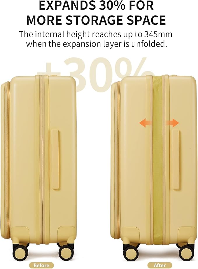 aji Expandable Top Opening Carry On Luggage Airline Approved, 20 Inch - Image 3
