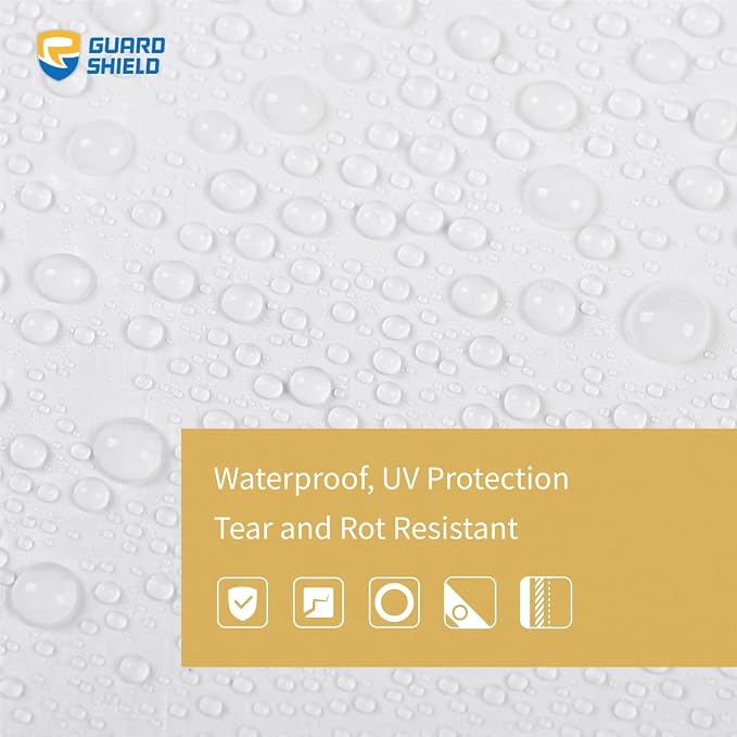 GUARD SHIELD Tarp White 6x8 Feet Multi Purpose Waterproof Poly Tarp Cover 5mil - Image 3