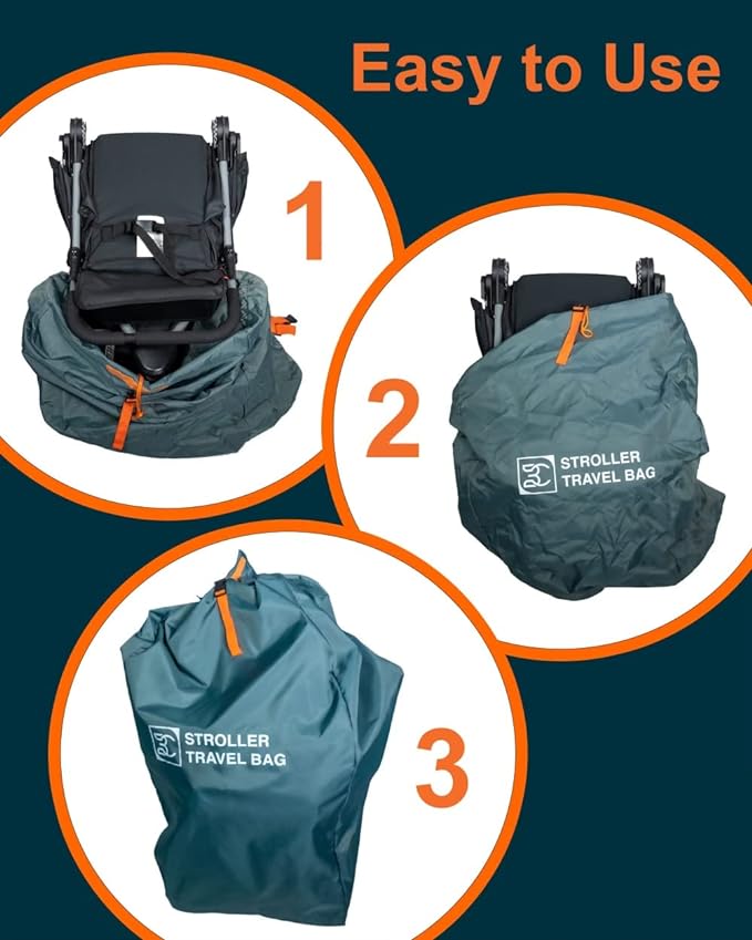 Extra Large, Heavy Duty Stroller and Car Seat Gate Check Bag, Compatible with: - Image 6