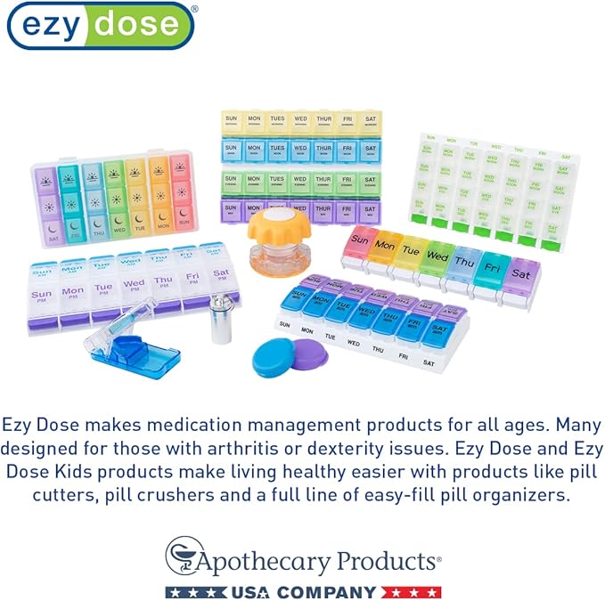 EZY DOSE Weekly Daily AM/PM Pill Case, Medicine Planner, Vitamin Organizer - Image 5