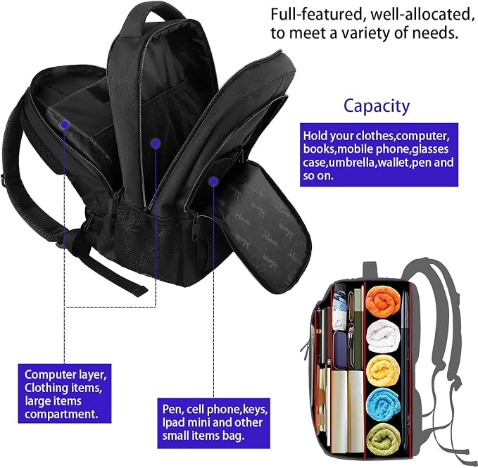 MATEIN Extra Large Travel Backpack, TSA Friendly 18.4 Inch Laptop Backpack - Image 8