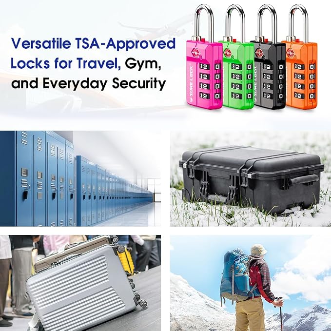 TSA Approved Travel Luggage Locks, Open Alert Combination Lock - Image 3
