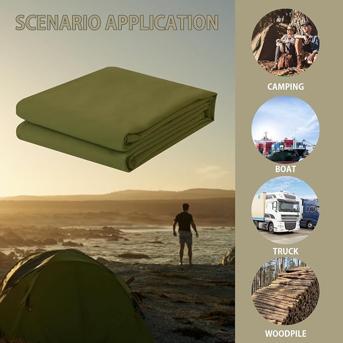 FoundGo Canvas Tarp 4x4ft Heavy Duty Waterresistant Tarps - Image 6