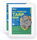 GUARD SHIELD Tarp White 12x12 Feet Multi Purpose Waterproof Poly Tarp Cover 5mil by GUARDSHIELD