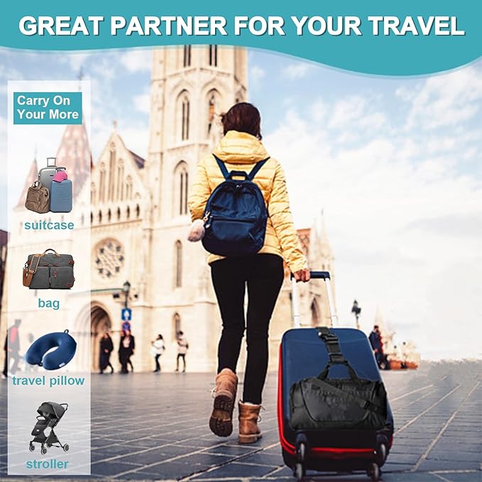 4Pack Add Bag Luggage Straps to Connect Two Suitcases, Adjustable Luggage Belt - Image 5