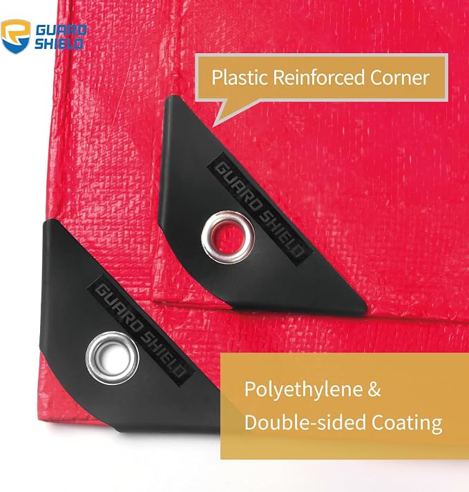 GUARD SHIELD Red Tarp 16x20 Feet Tarps High Visibility Outdoor Poly Cover - Image 2