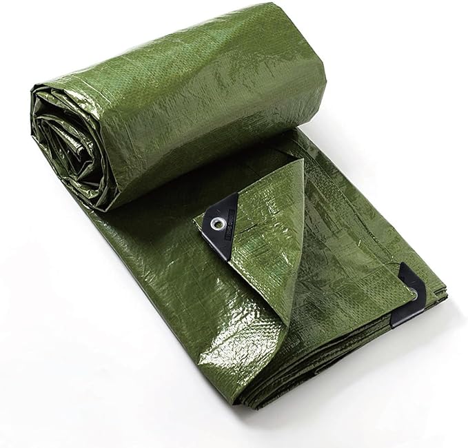 GUARD SHIELD Tarp Green 10x10 Feet Multi Purpose Waterproof Poly Tarp Cover 5mil - Image 2