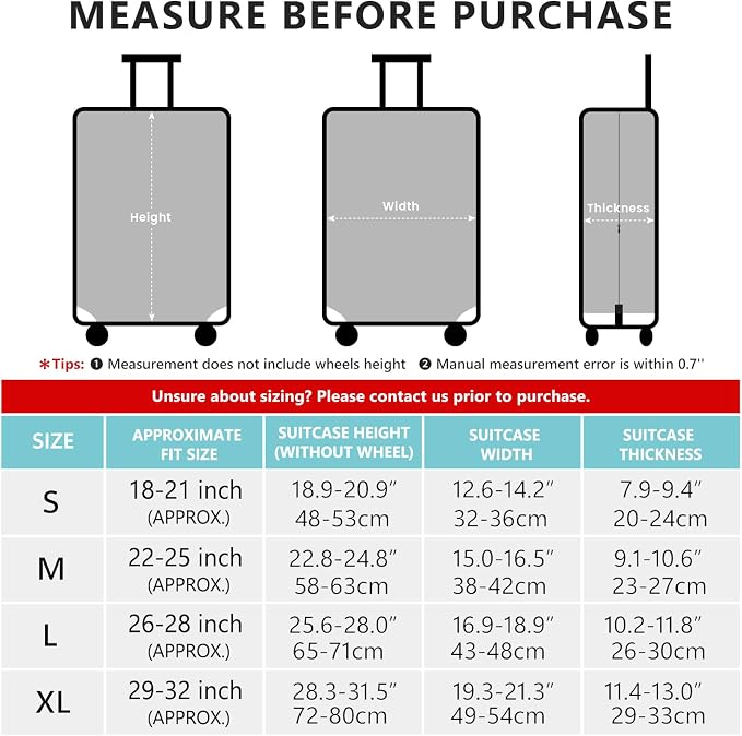 TRAVELKIN more than travel Luggage Cover Washable Suitcase Cover Protector - Image 5