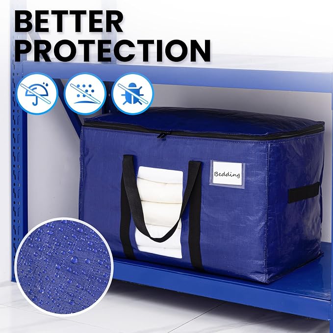 TAILI 6 Pack Dark Blue Extra Large Storage Bags, Heavy Duty Totes - Image 8