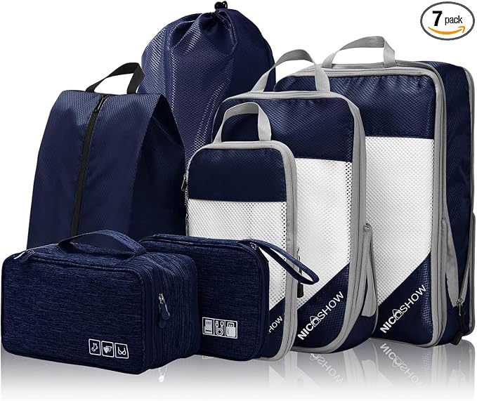 7 Set Compression Packing Cubes by NICOSHOW
