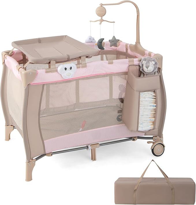 HONEY JOY Pack and Play, 3 in 1 Portable Baby Playard by HONEYJOY