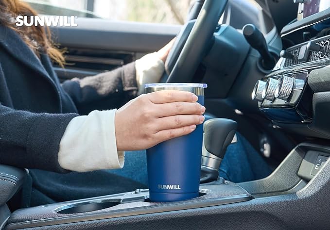 SUNWILL Travel Coffee Mug with Lid, 20 oz Tumbler Set of 2, Insulated Stainless - Image 6