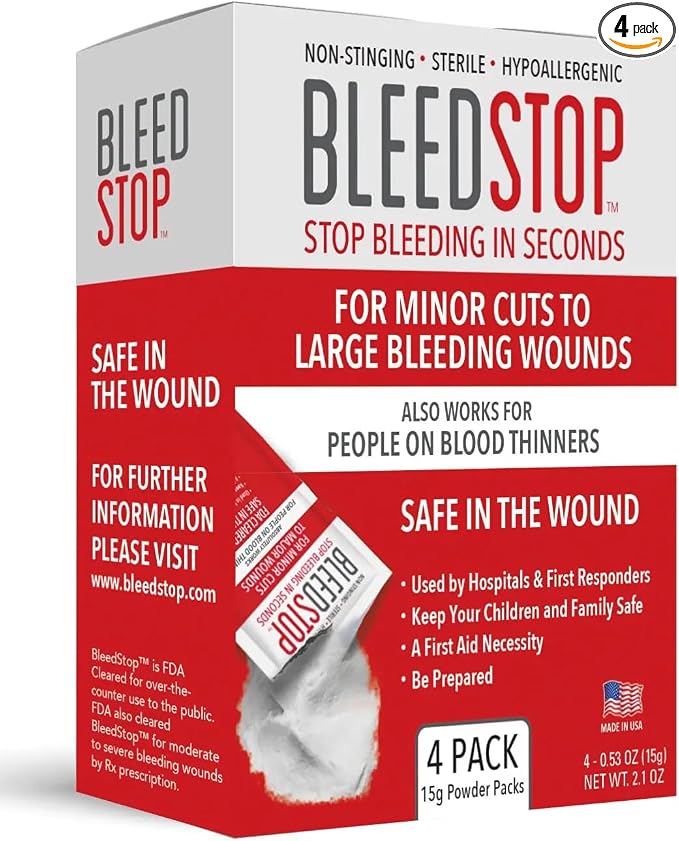 BleedStop™ First Aid Powder for Blood Clotting, Trauma Kit, Blood Thinner by BleedStop