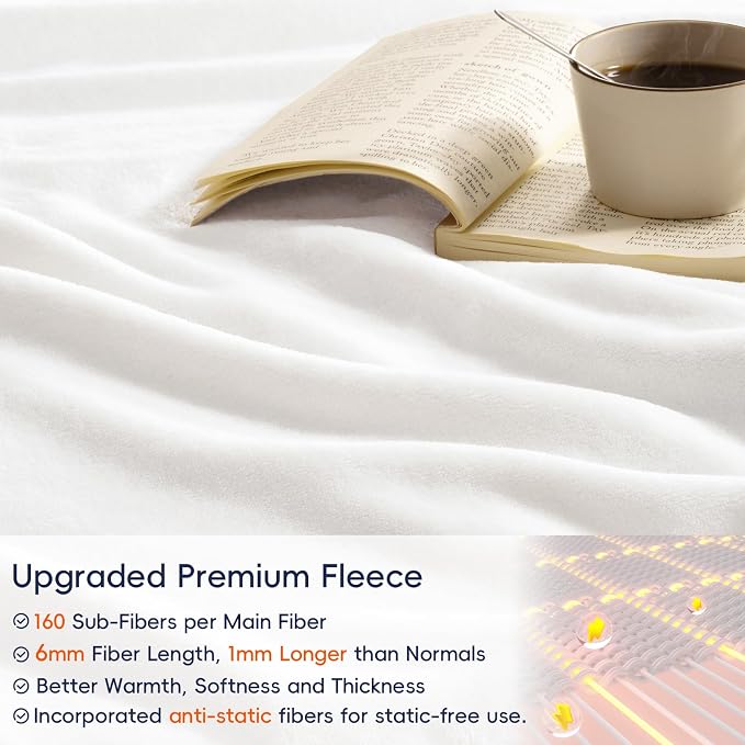 PHF Ultra Soft Fleece Throw Blanket, No Shed No Pilling Luxury Plush Cozy - Image 4