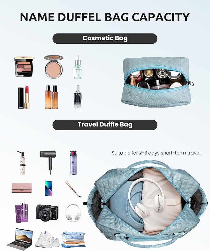 Gifts for Sister-Travel Bag for Women Shoe Compartment, Personalized Weekender - Image 4