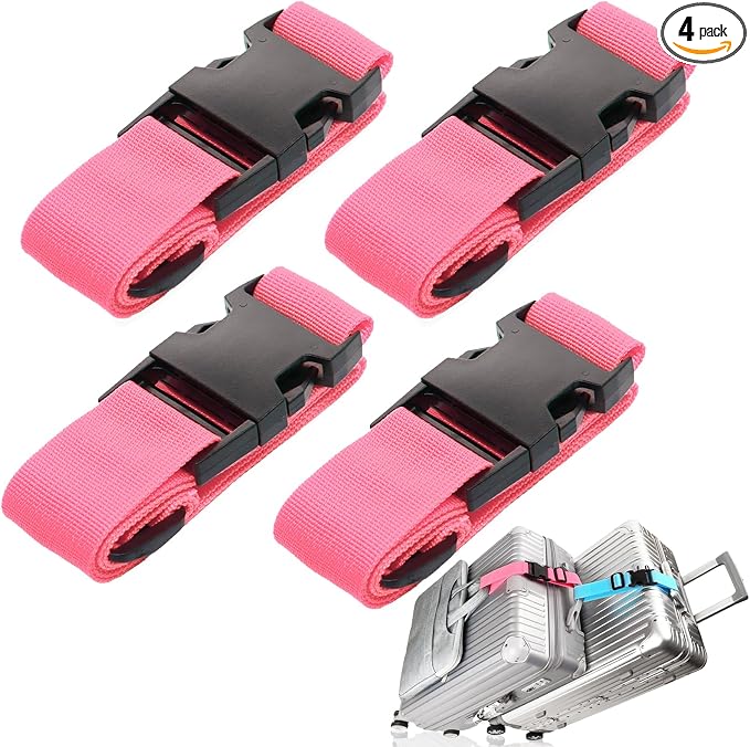 4Pack Luggage Straps for Suitcases, Travel Connector for Carry On Bag, Add Bag by Ajmyonsp