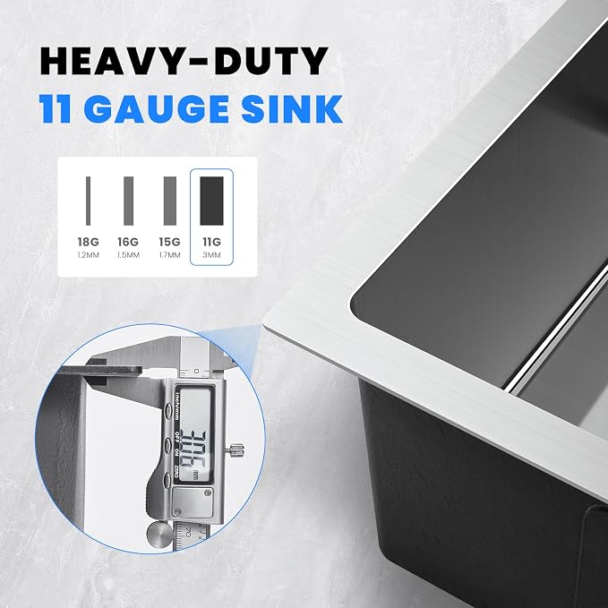 POPFLY 18 x 18 Inch Undermount Kitchen Sinks, Stainless Steel Single Bowl 9 - Image 3