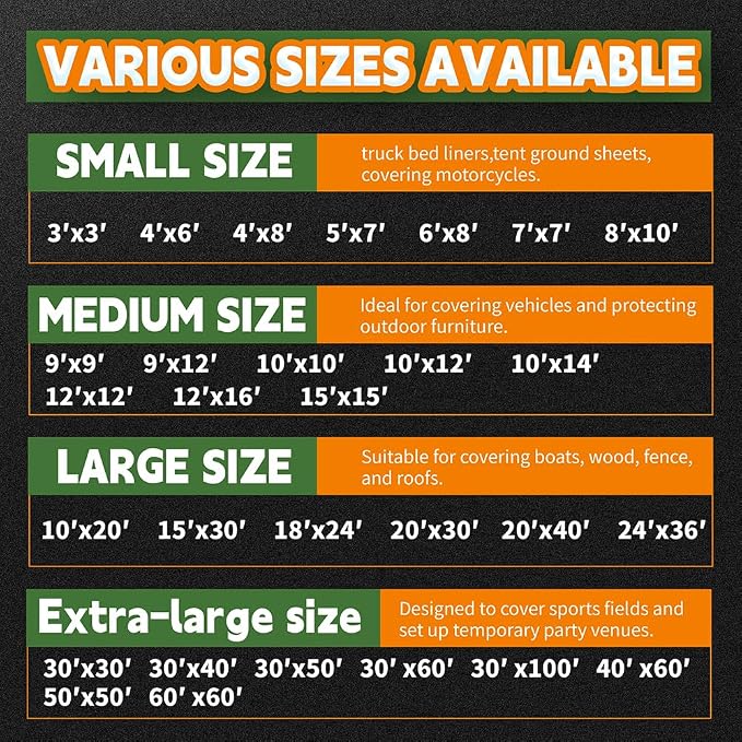 RAINDEWAY Tarps Heavy Duty Waterproof 12x20 Feet, 10Mil Multipurpose Poly Tarp - Image 9