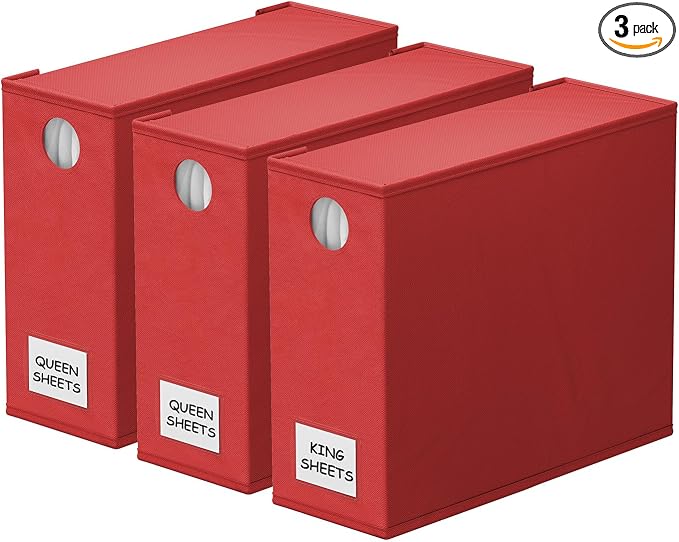SpaceAid 3 Pack Bed Organizers and Storage, Foldable Sheet Organizer by SpaceAid