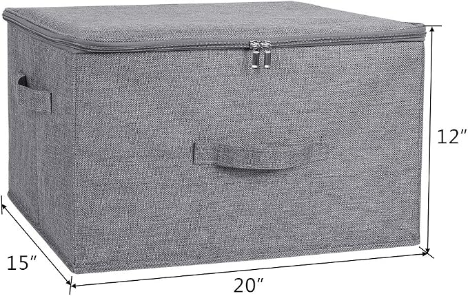 ANMINY Storage Bins with Zipper Lids 51.9 Qt Lidded Fabric Storage Boxes - Image 3