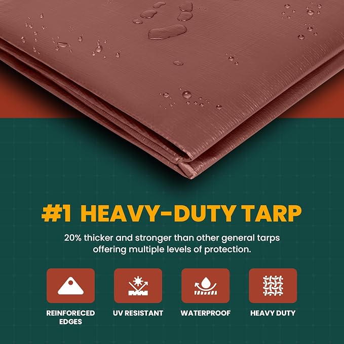 Trademark Supplies Tarp Cover Silver / Black Heavy Duty Thick Material - Image 4