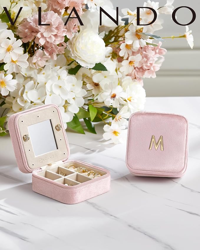 Vlando Birthday Gifts for Women Friendship, Personalized Initial Jewelry Box - Image 2