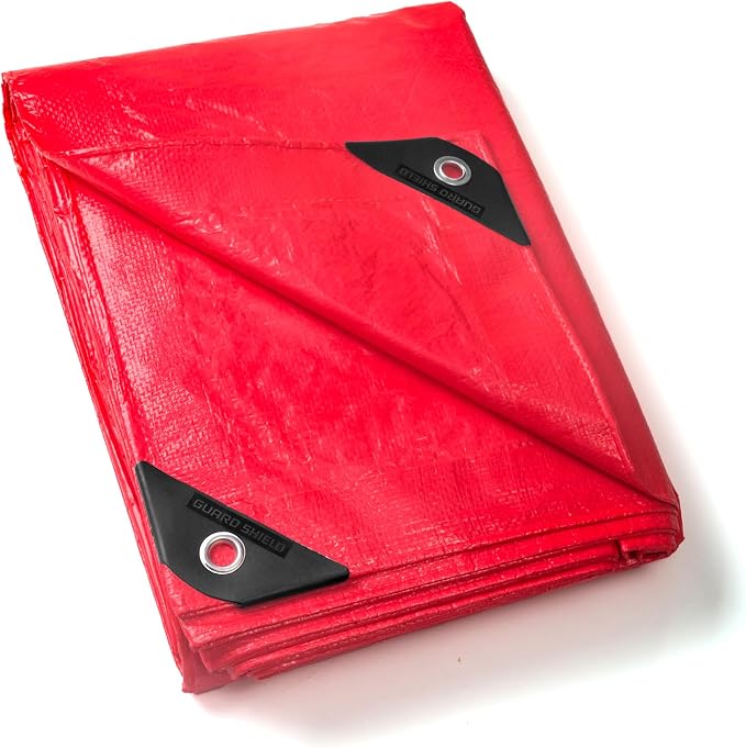 GUARD SHIELD Red Tarp 16x20 Feet Tarps High Visibility Outdoor Poly Cover by GUARDSHIELD