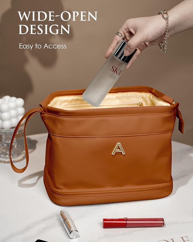 Teacher Gifts, Personalized Makeup Bag, Monogrammed Gifts, Initial Double Layer - Image 5