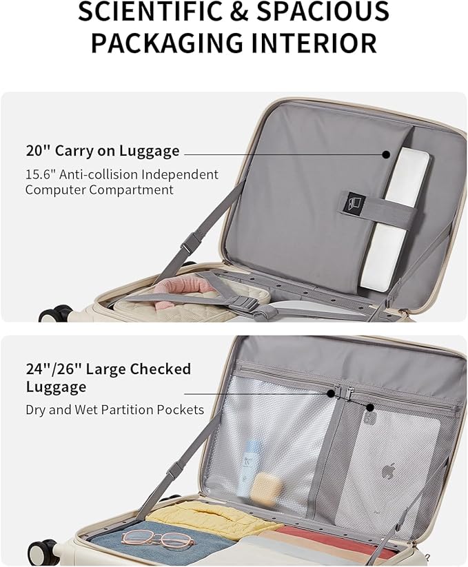 aji Expandable Top Open 24 Inch Checked Luggage - Image 5