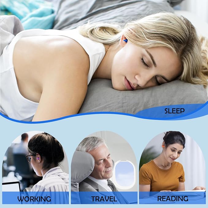 20 Pairs Ear Plugs for Sleeping Noise Cancelling, Reusable Silicone Sound - Image 7