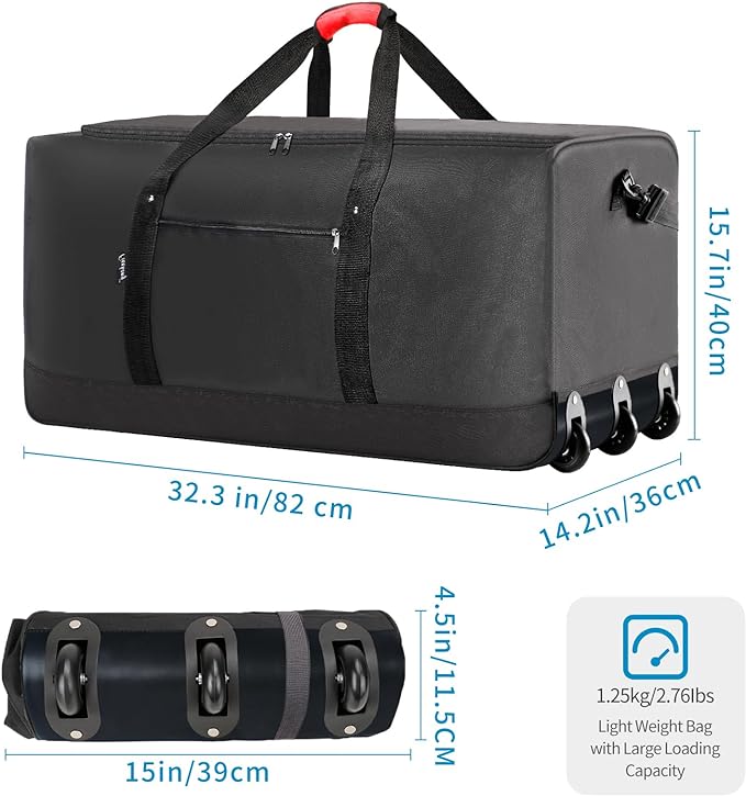 Finnhomy 120L Foldable Rolling Duffel Bag - Image 2