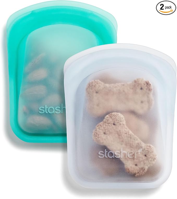 Stasher Premium Silicone Reusable Food Storage Pocket Bags, Lunch Bag, Travel by Stasher