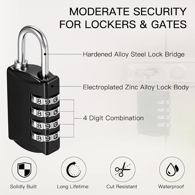 Moxweyeni 20 Pcs 4 Digit Combination Lock Small Combo Luggage Number Locks - Image 3